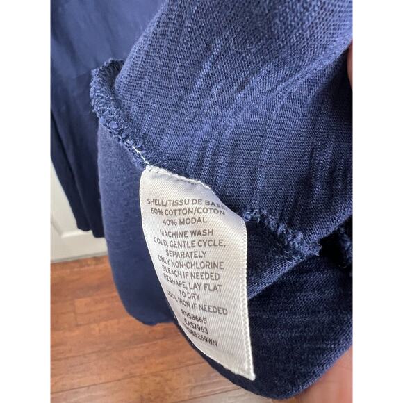 Caslon Nordstrom Navy Blue Burnout Sleeveless Twist Front Swing Dress Plus 2X - Picture 6 of 6